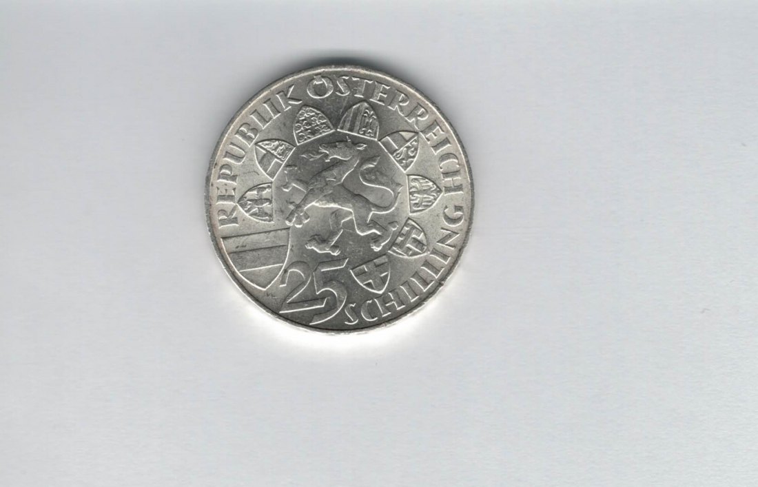  25 Schilling 1959 Erzherzog Johannes silber 10,4g fein Österreich Spittalgold9800 (4588/5)   