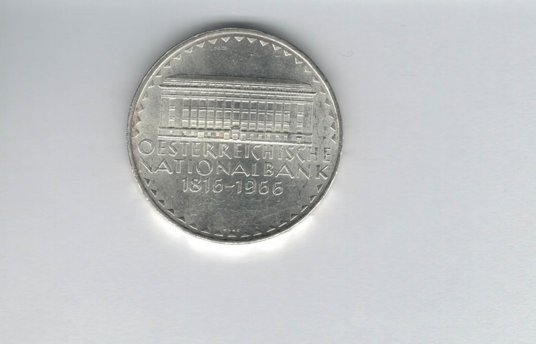  50 Schilling 1966 150 Jahre Nationalbank 18g fein Österreich Spittalgold9800 silber (4584/5)   