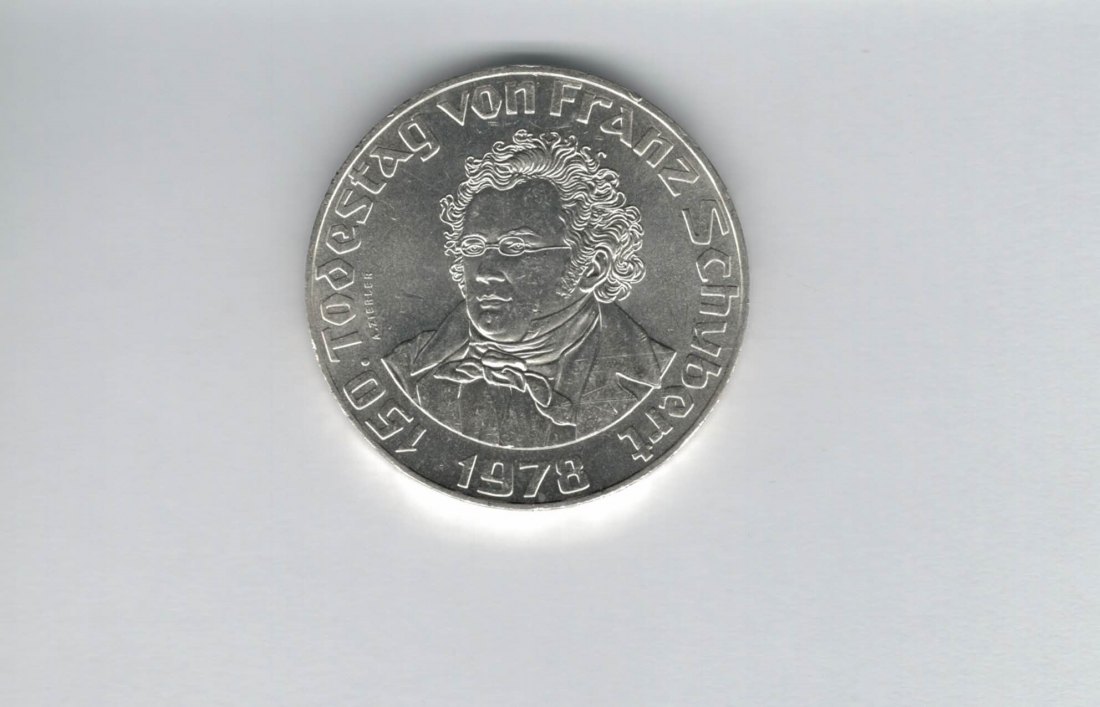  50 Schilling 1978 Franz Schubert silber 12,8g fein Österreich Spittalgold9800 (4504/5)   