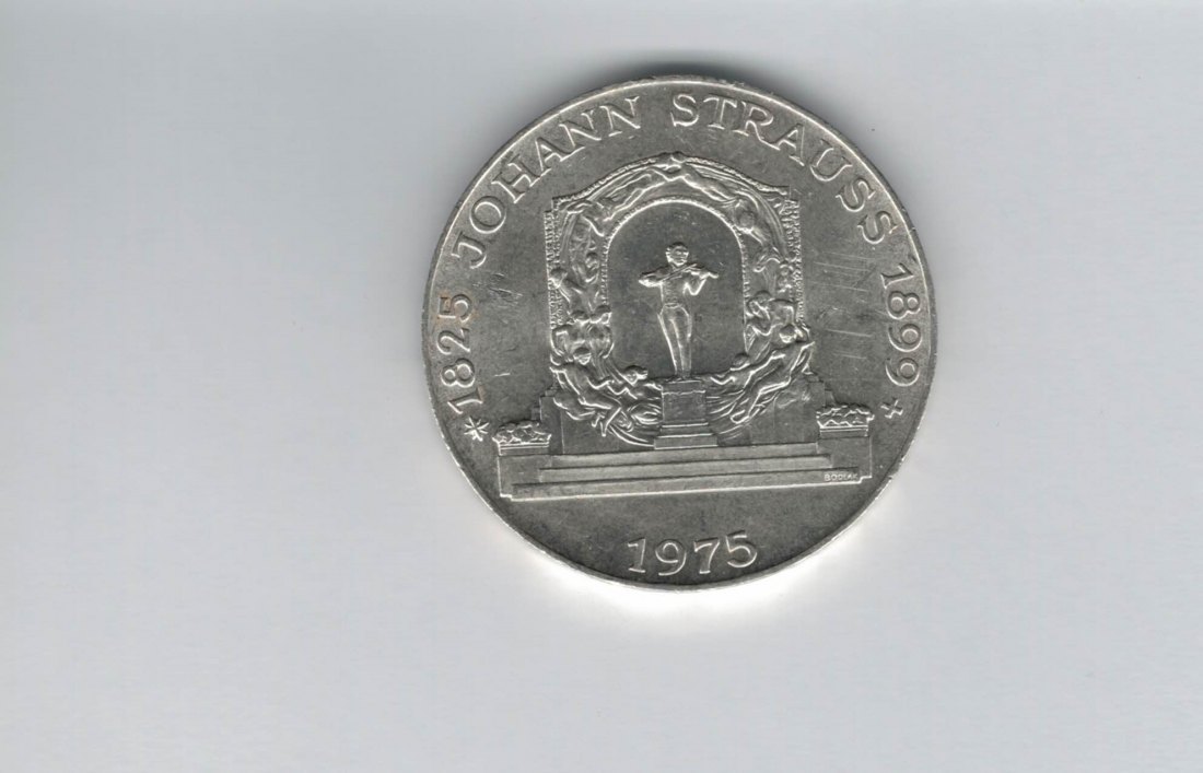  100 Schilling 1975 Johann Strauss silber 15,36g fein Österreich Spittalgold9800 (01914/2)   