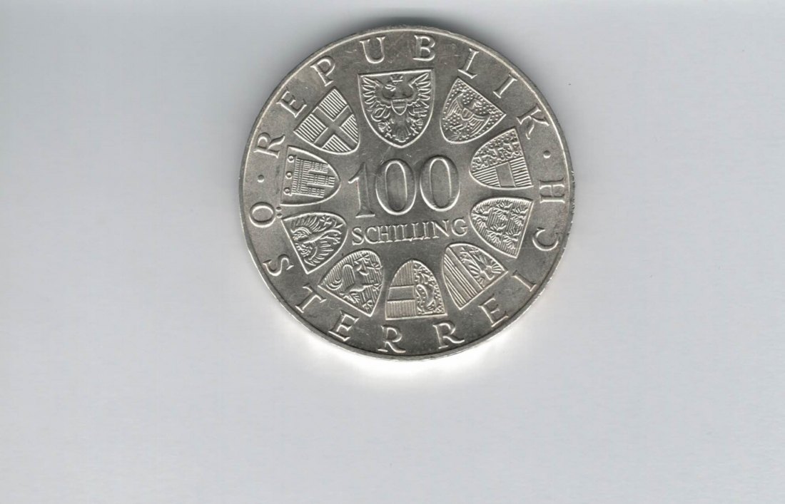  100 Schilling 1975 Johann Strauss silber 15,36g fein Österreich Spittalgold9800 (01914/2)   