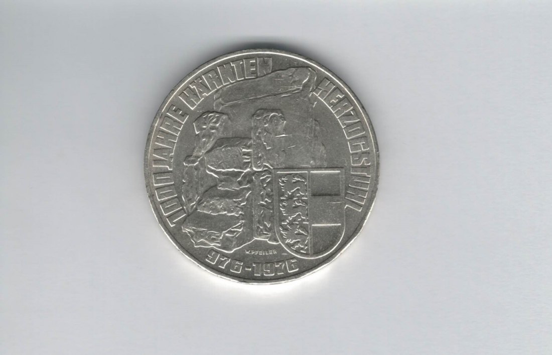  100 Schilling 1976 Kärnten Herzogstuhl 1000 Jahre 15,36g fein Ag Österreich Spittalgold9800 01914/12   