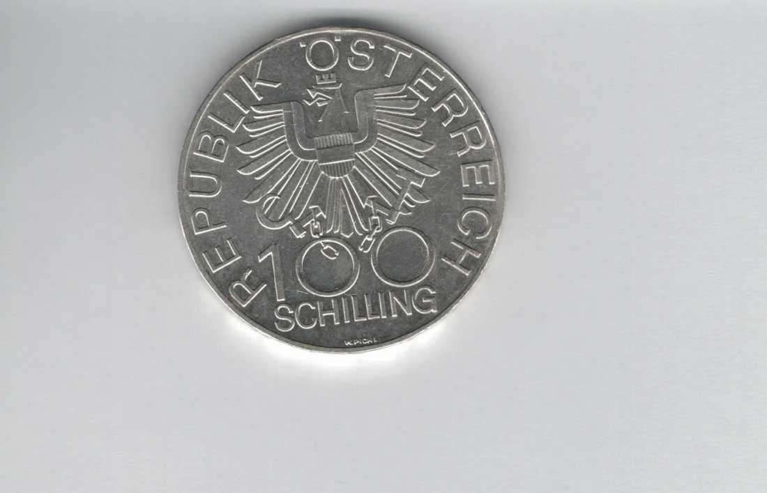  100 Schilling 1979 Wiener Neustadt 700 Jahre Dom silber 15,36g fein Österreich (01914/21)   