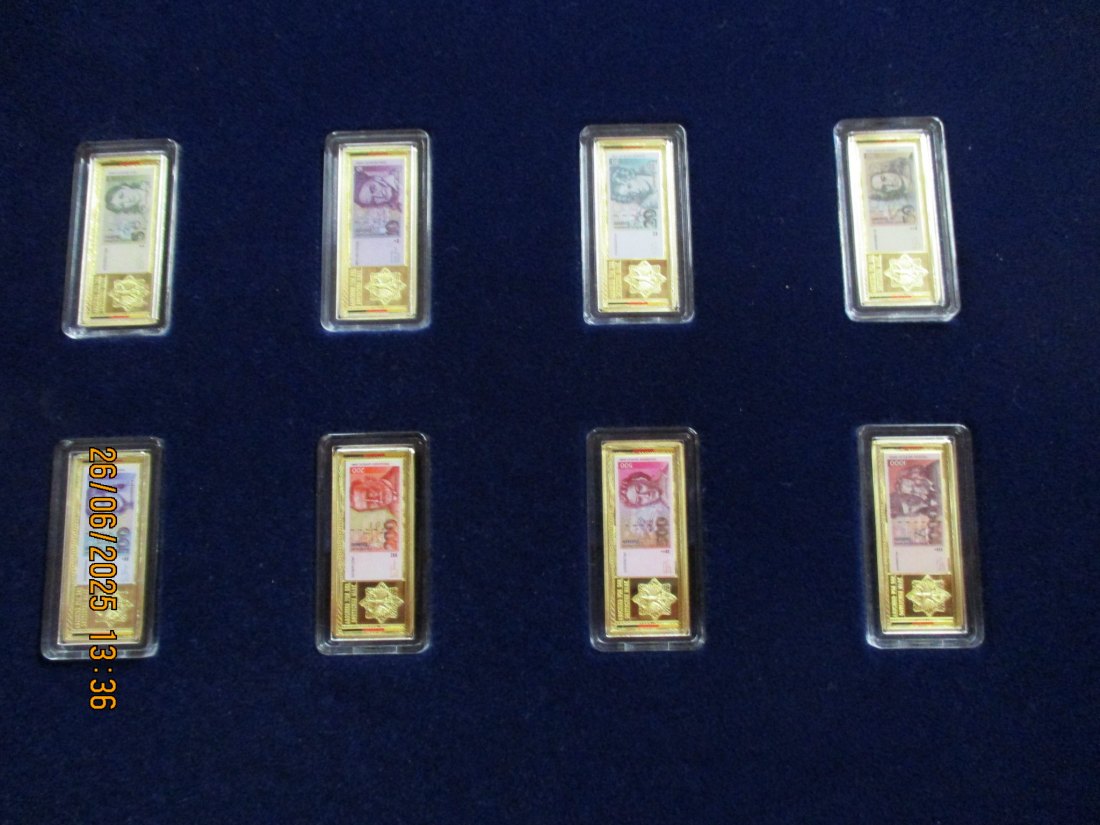  8er Set DM Banknoten Barren mit Box 460g   