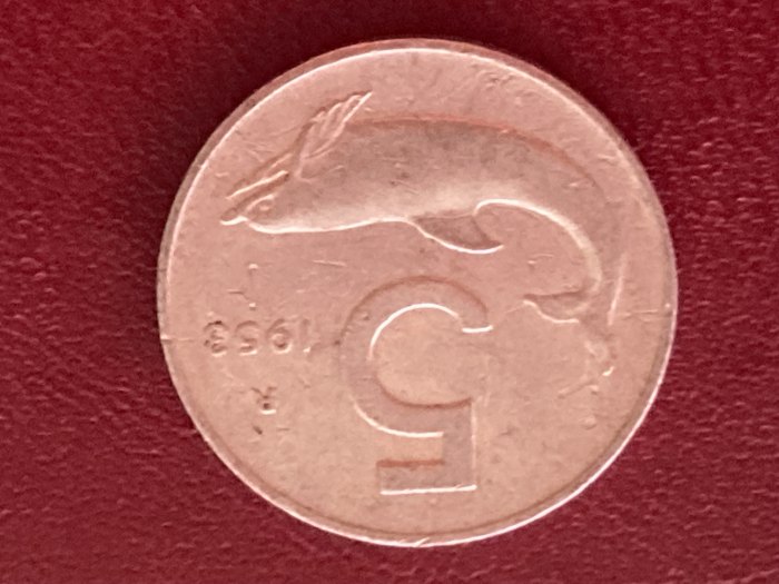  Münze Umlaufmünze Italien 5 Lire 1953   