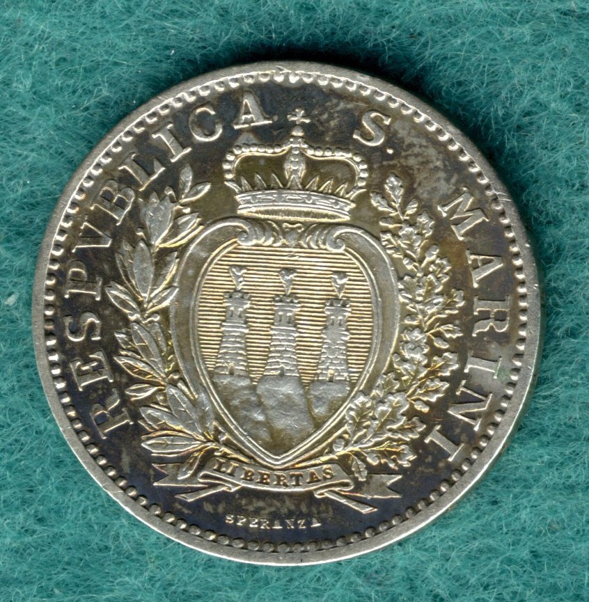  San Marino - 1 Lira 1898 - Silber   