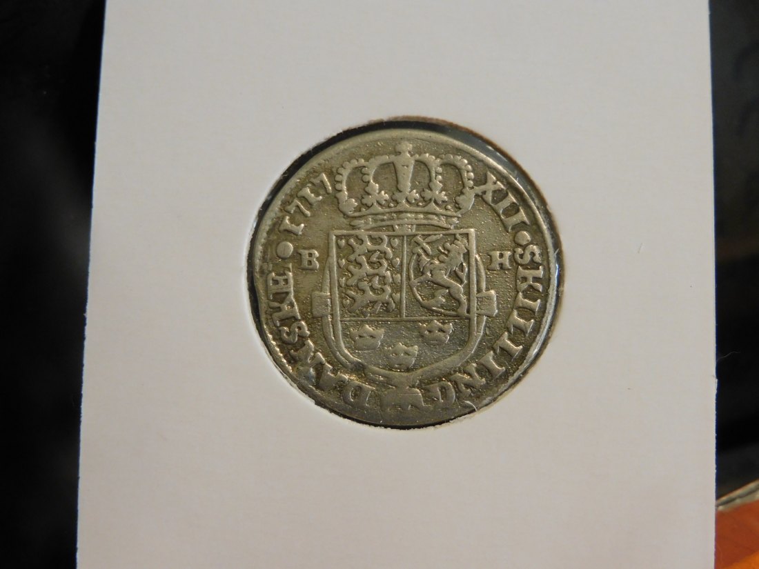 DENMARK 12 SKILLING 1717.GRADE-PLEASE SEE PHOTOS.
