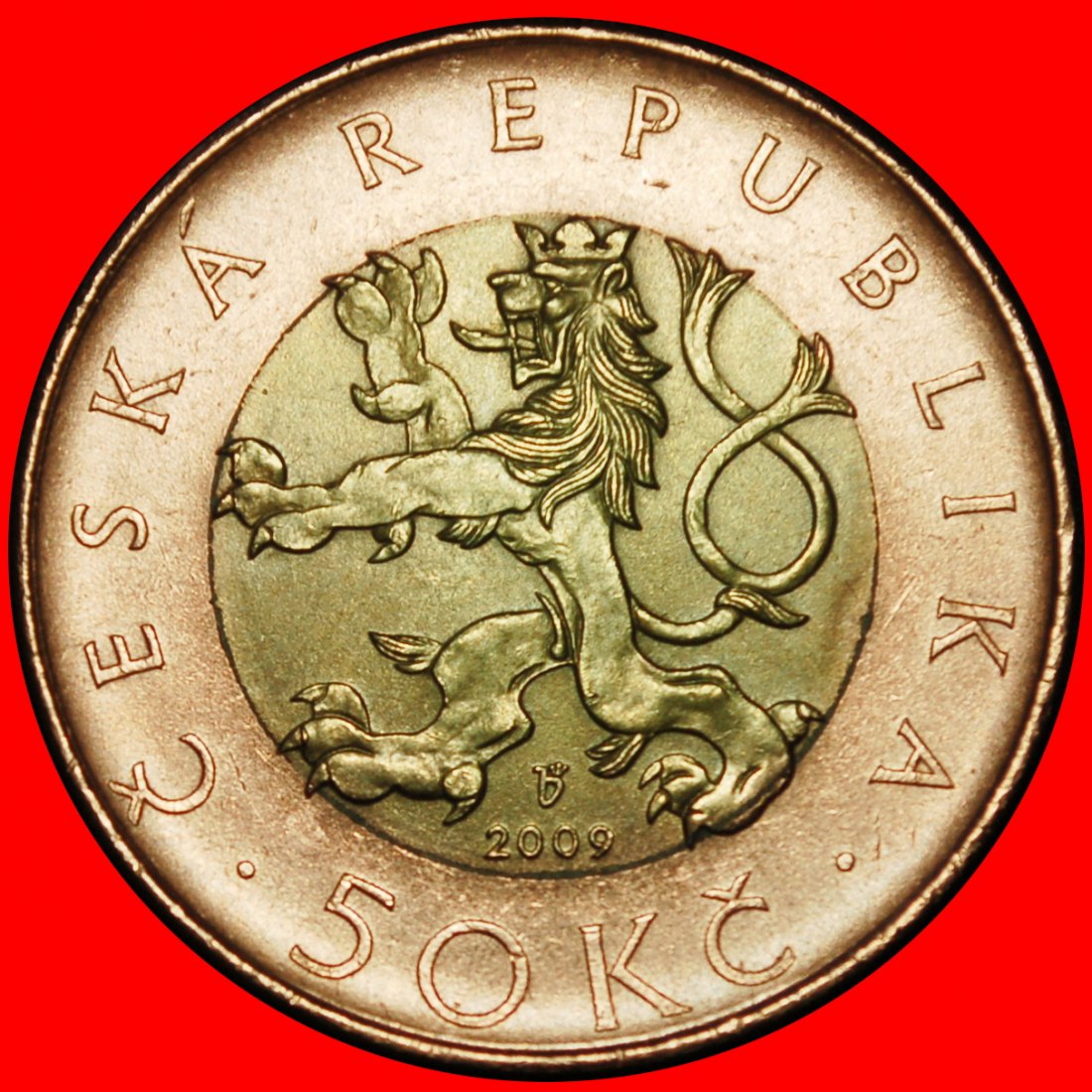  Ⰶ BIMETALLISCH (1993-2025): TSCHECHIEN ★ 50 KRONEN 2009! ENTDECKUNG MÜNZE!★OHNE VORBEHALT!   