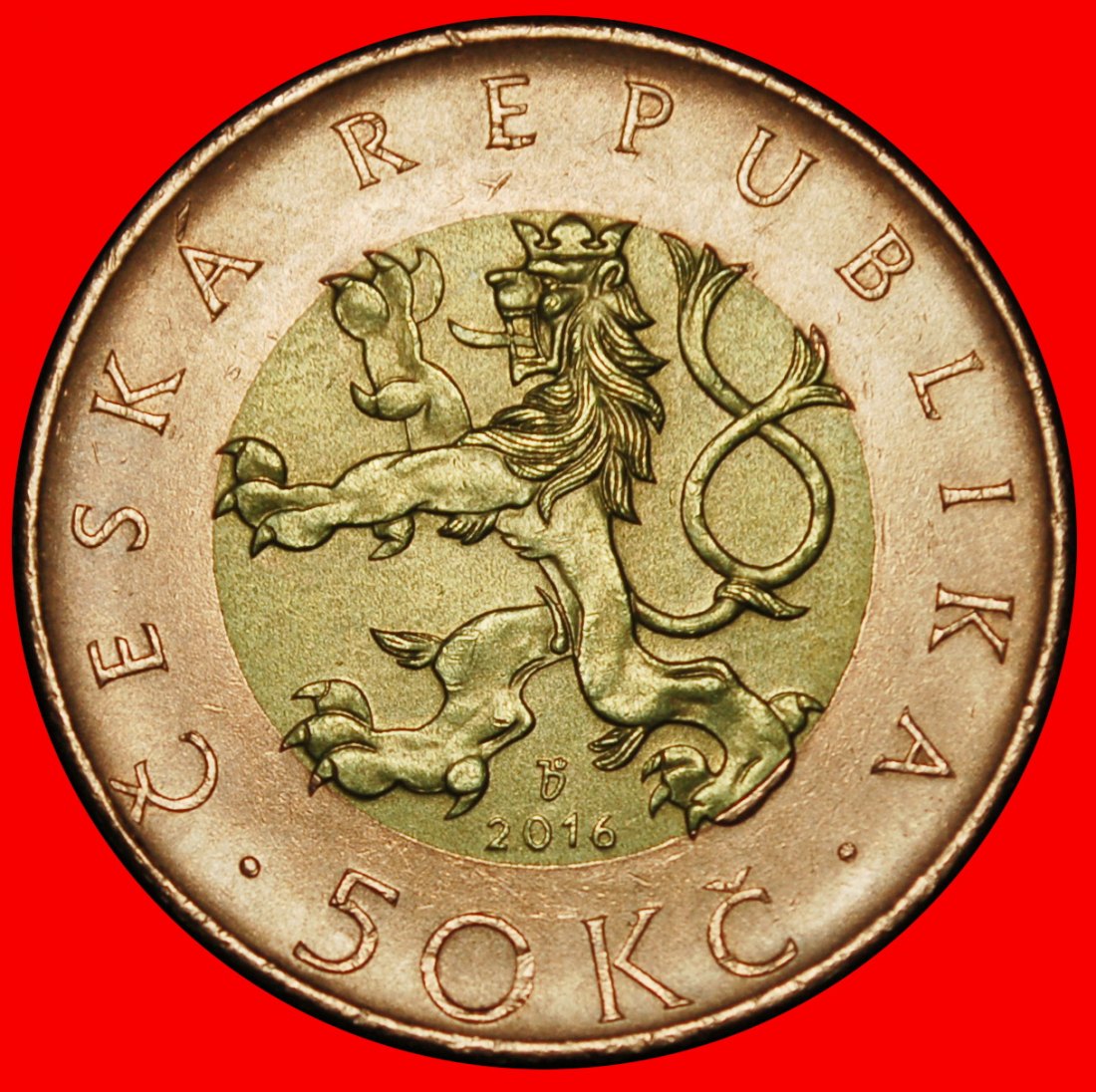  Ⰶ BIMETALLIC (1993-2025): CZECHIA  ★ 50 CROWNS 2016! DISCOVERY COIN! ★LOW START ★ NO RESERVE!   