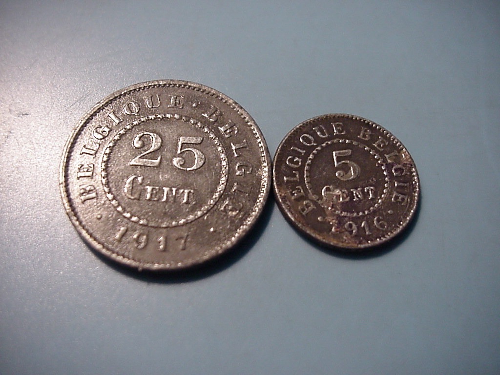Belgien 25 und 5 Centimes1916/17