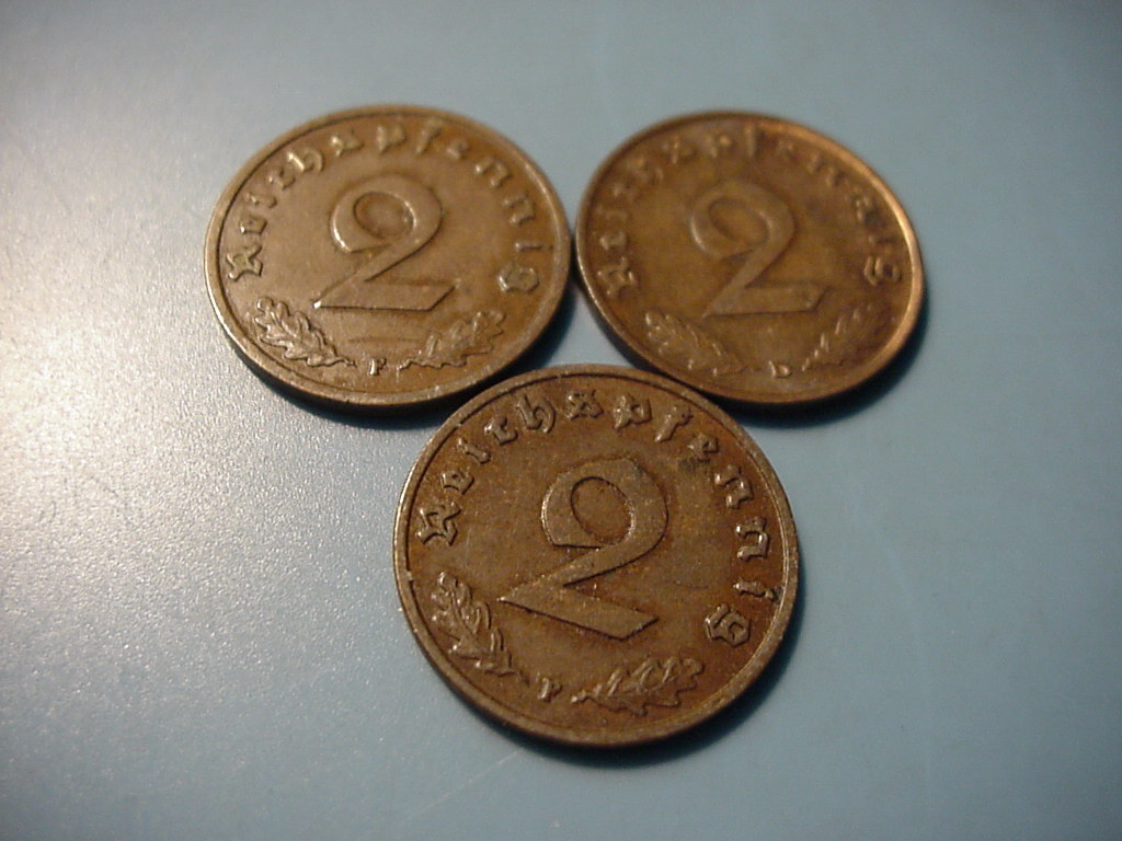 Drittes Reich 3 x 2 Reichspfennig