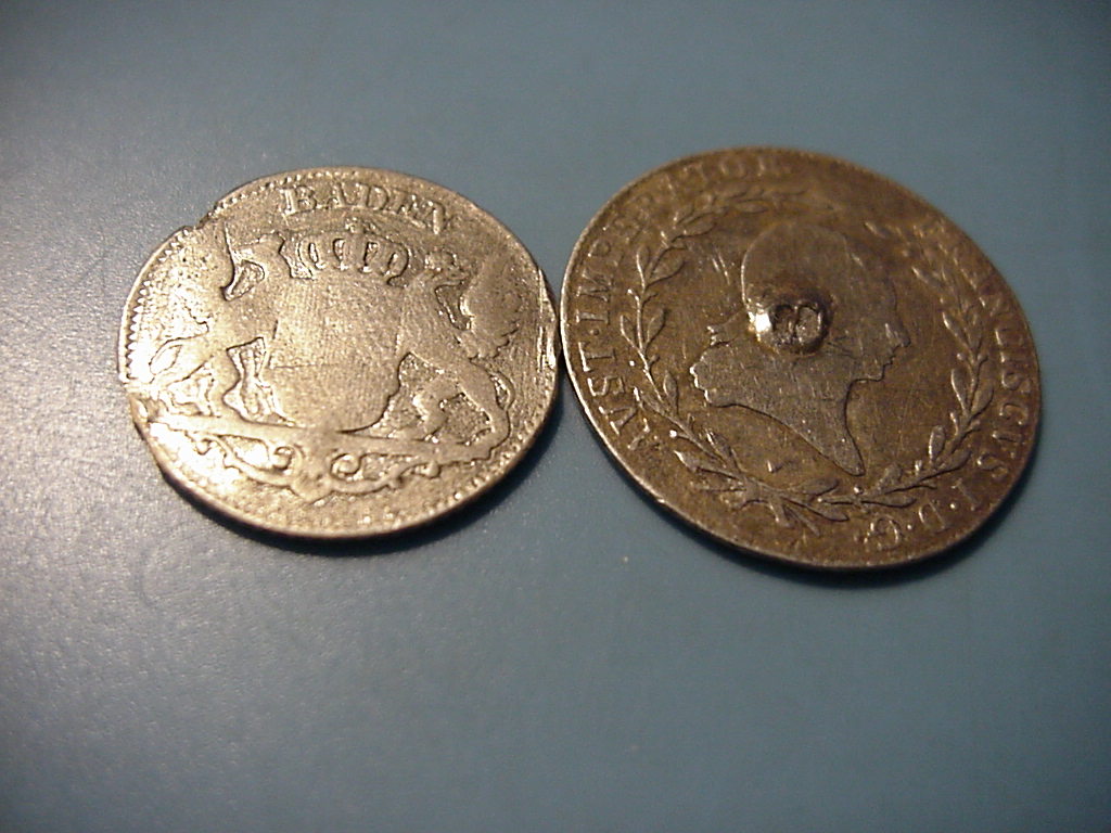  Altdeutschland 10 und 5 Kreuzer 1818 und 1840 Silber   