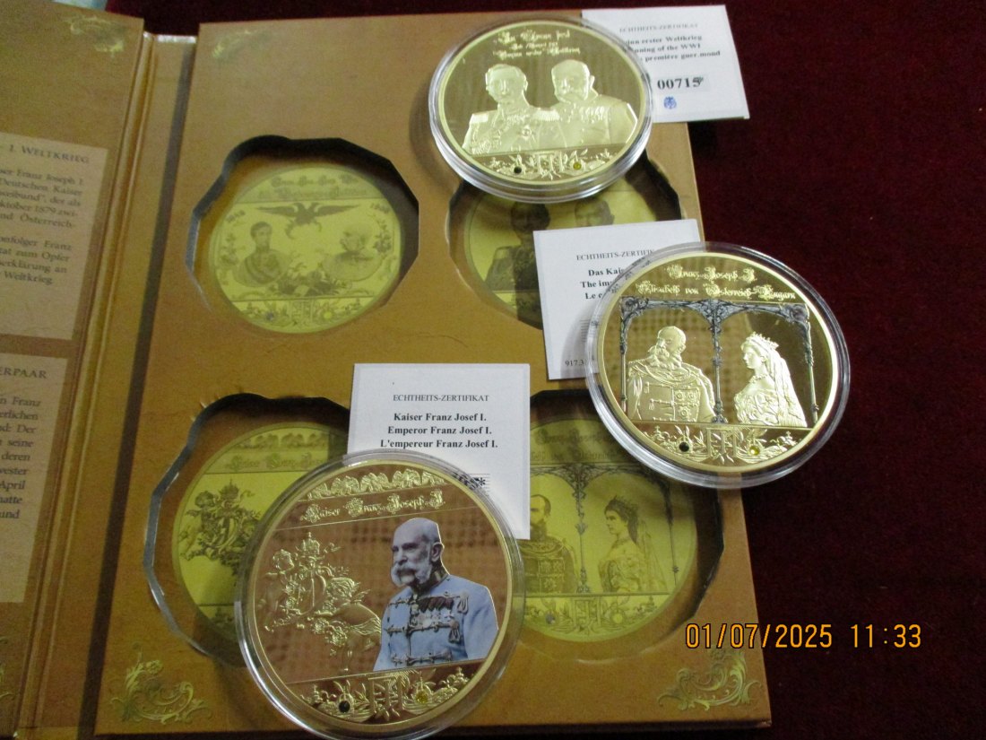  3 Medaillen im Blister Kaiser Franz Joseph 330g /1101840   