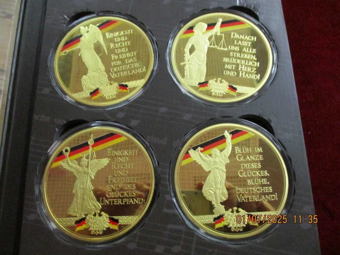  4 Medaillen im Blister Die Deutsche Nationalhymne 440g /1101840   