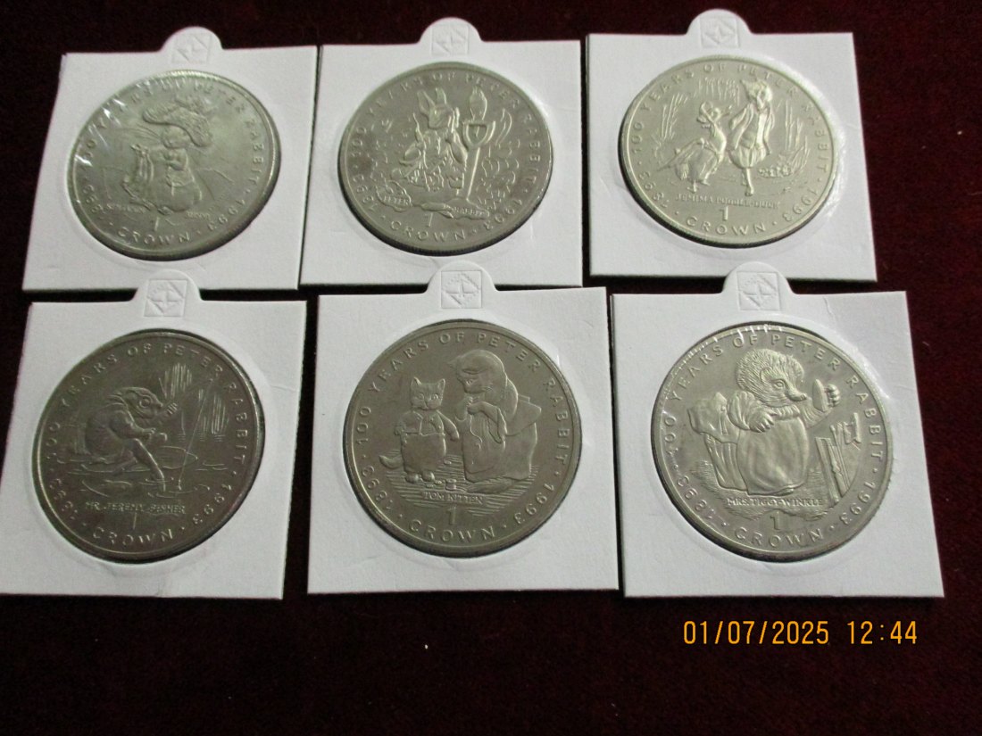  Lot - Sammlung 6 x 1 Crown 1993 Gibraltar - 170,4g /X1   