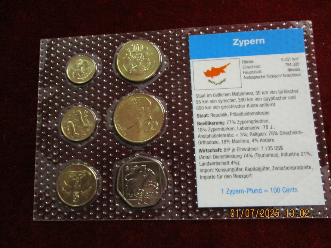  Satz Münzen Zypern 34g /1   