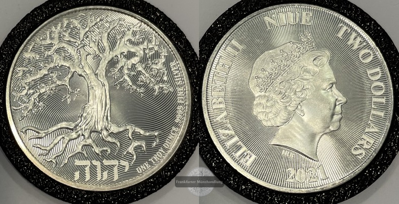  Niue  2 Dollar  2021 Tree of Life FM-Frankfurt Km#4390   Feinsilber: 31,1g   
