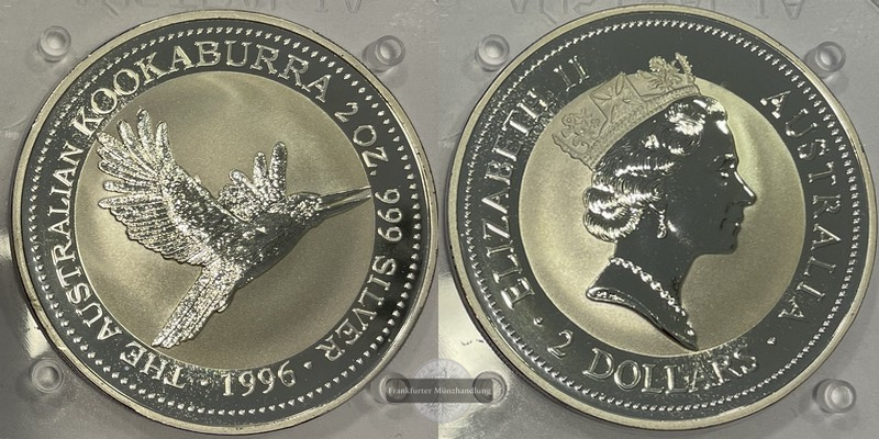  Australien 1 Dollar 1996  Kookaburra FM-Frankfurt KM#289 Feinsilber: 31,1g pp   