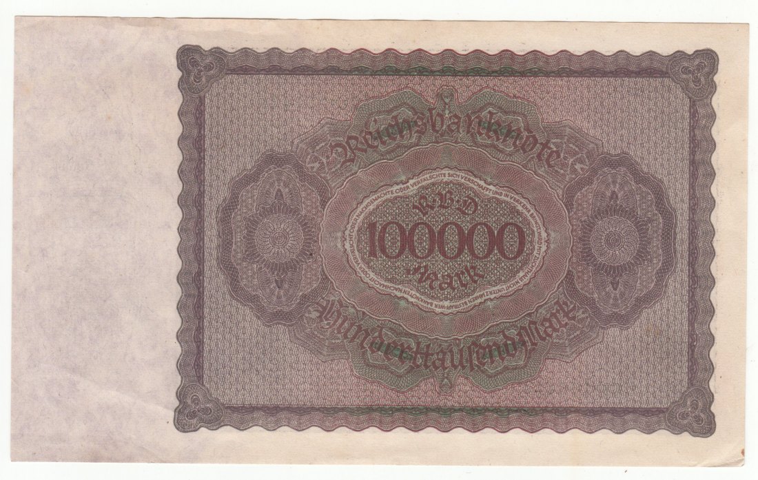  Ro. 82 d, 100000 Mark 01.02.1923, leicht gebrauchte Erhaltung II   