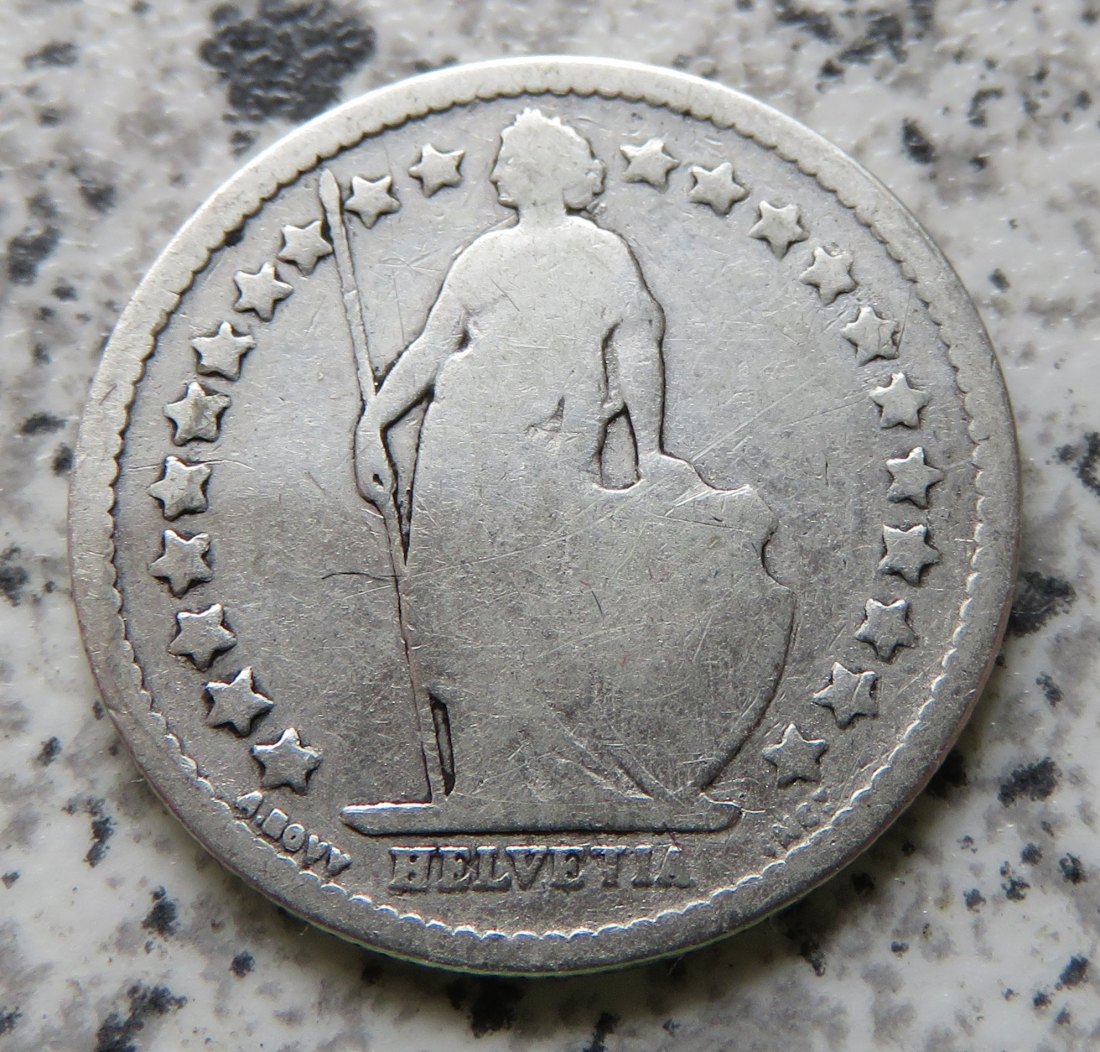  Schweiz 1/2 Franken 1879 Belegstück   