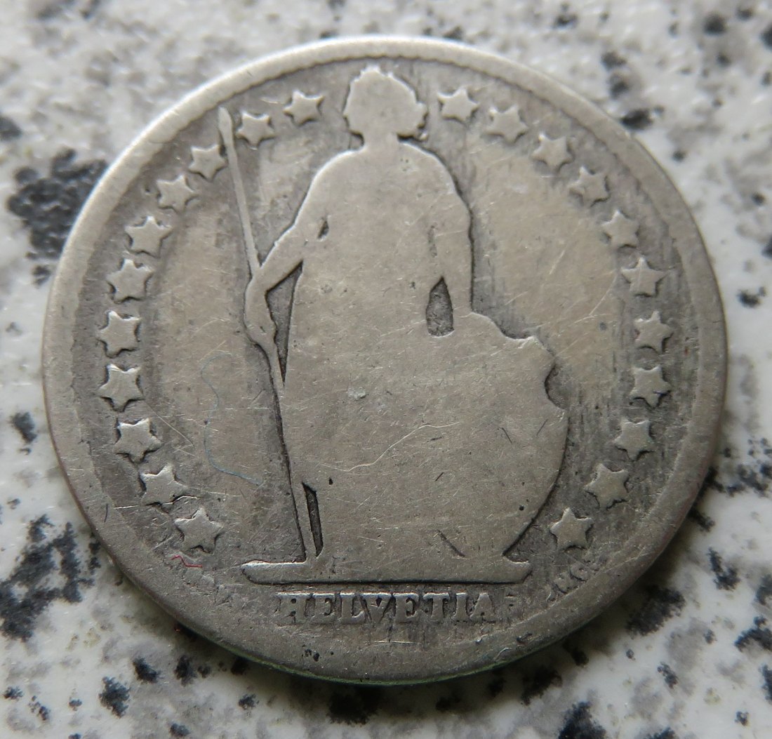  Schweiz 1/2 Franken 1881 Belegstück   