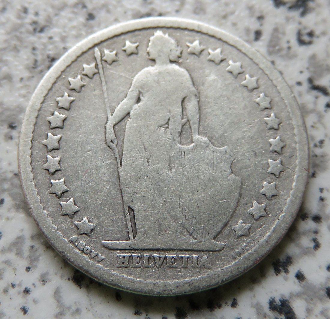  Schweiz 1/2 Franken 1881 Belegstück   