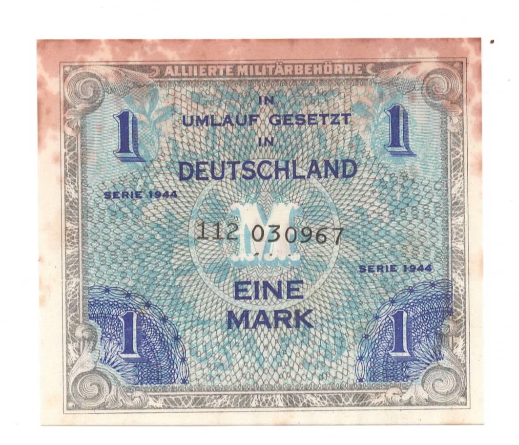 UDSSR-Druck, Ro. 201 c, 112030967, 1 Mark 1944, leicht gebraucht II