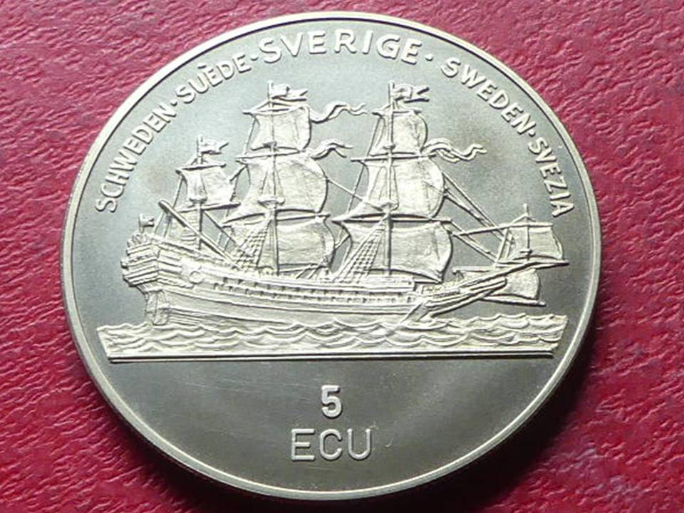  Schweden 5 ECU 1992 - Gustavus Adolphus 1594-1632 – Segelschiff   
