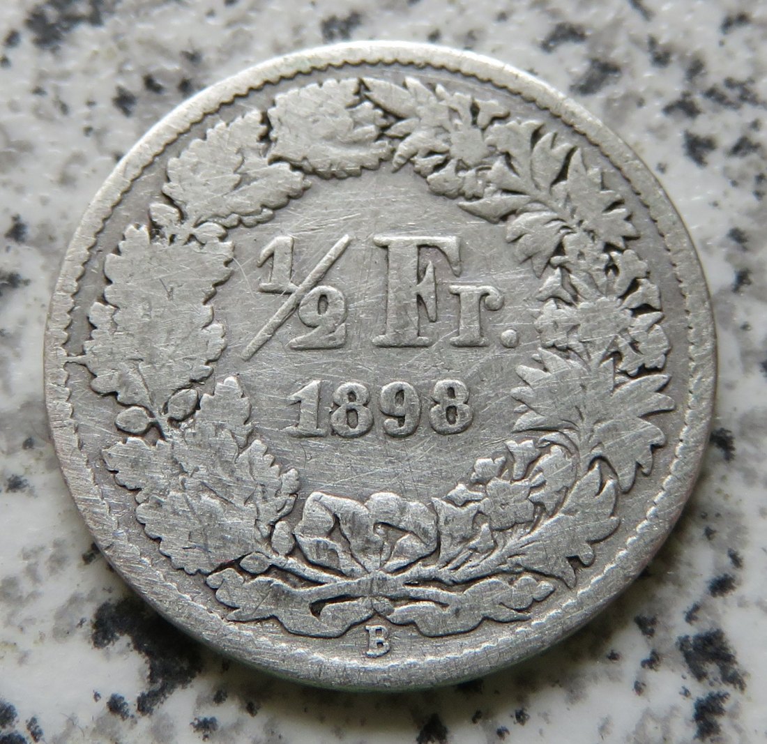  Schweiz 1/2 Franken 1898 B   