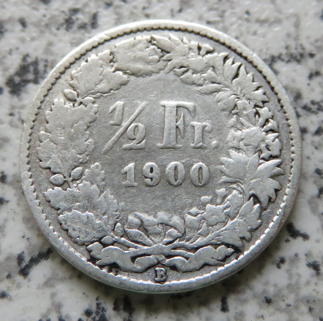  Schweiz 1/2 Franken 1900 B   