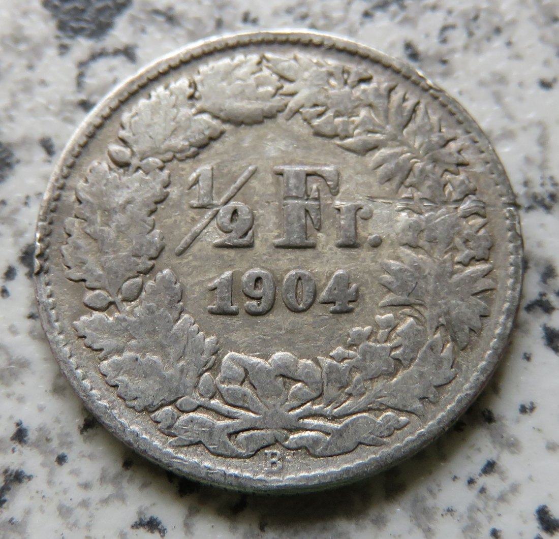  Schweiz 1/2 Franken 1904 B   