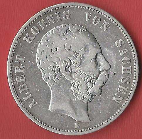  5 Mark Sachsen Albert 1876 Koblenzer Muenzen Studio Münzankauf Koblenz Frank Maurer AL103   