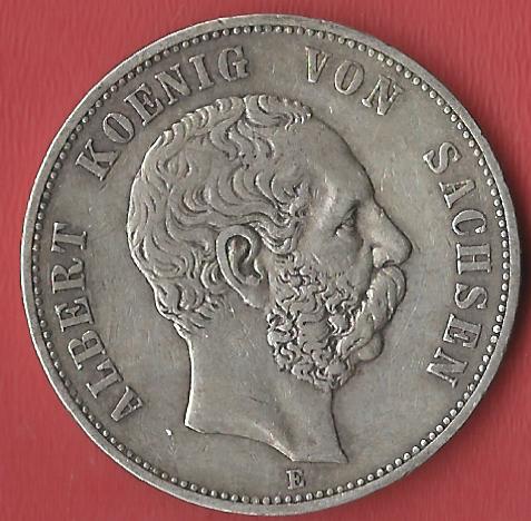 5 Mark Sachsen Albert 1893 Koblenzer Muenzen Studio Münzankauf Koblenz Frank Maurer AL104   