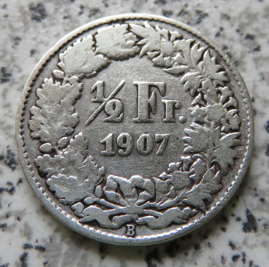  Schweiz 1/2 Franken 1907 B   