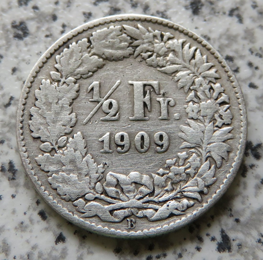  Schweiz 1/2 Franken 1909 B   