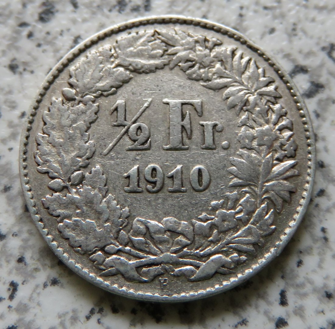  Schweiz 1/2 Franken 1910 B   