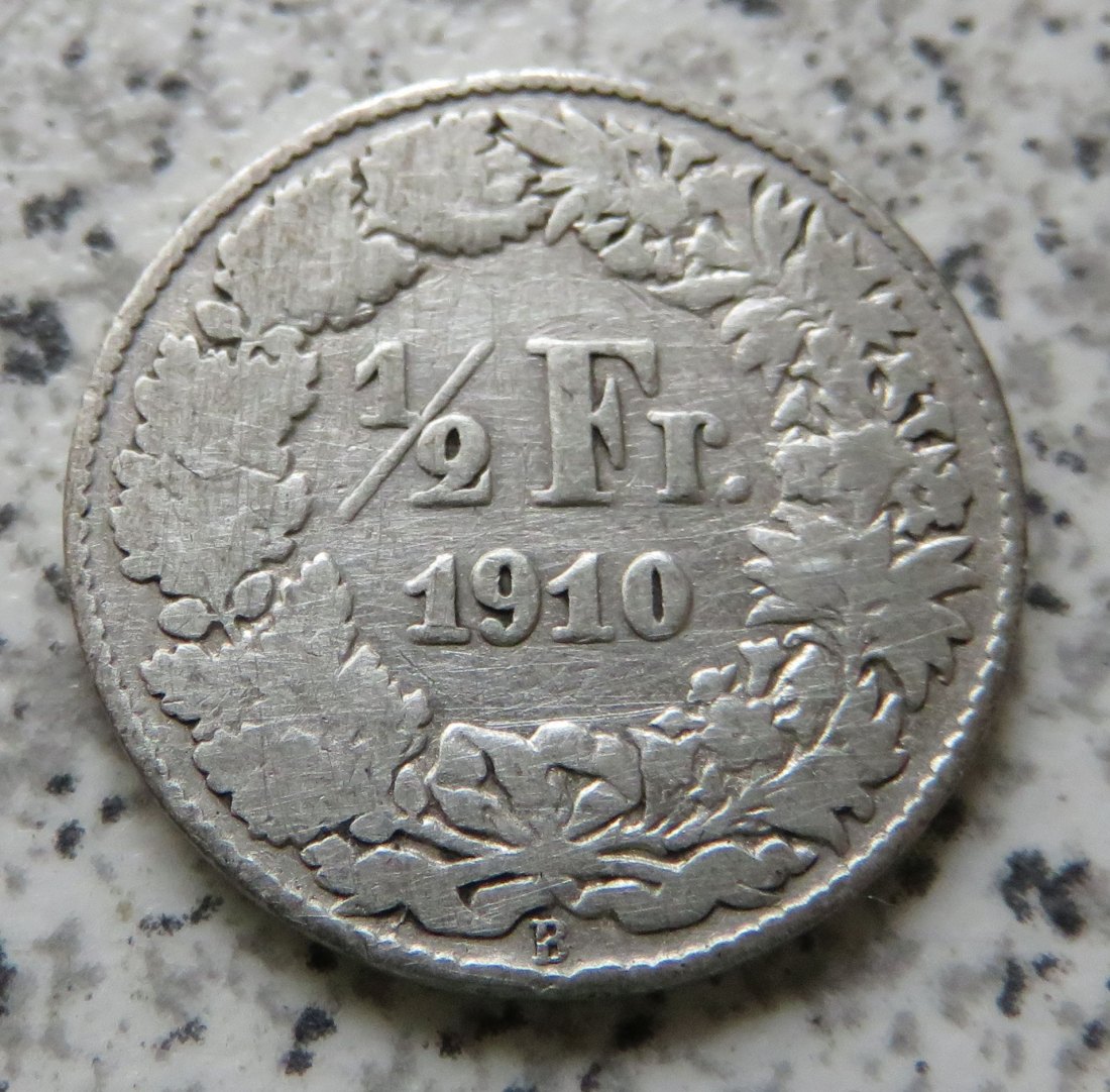  Schweiz 1/2 Franken 1910 B   