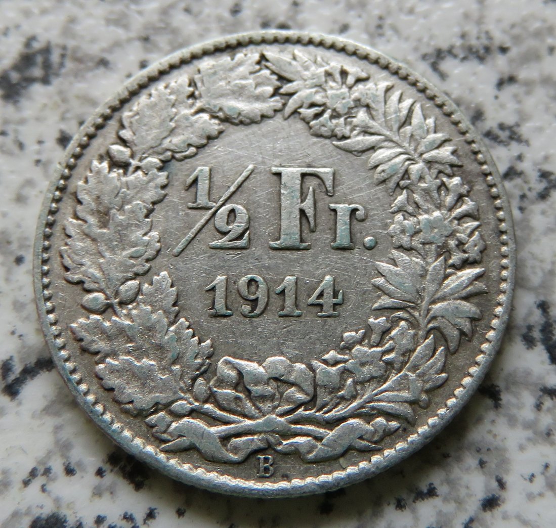  Schweiz 1/2 Franken 1914 B   