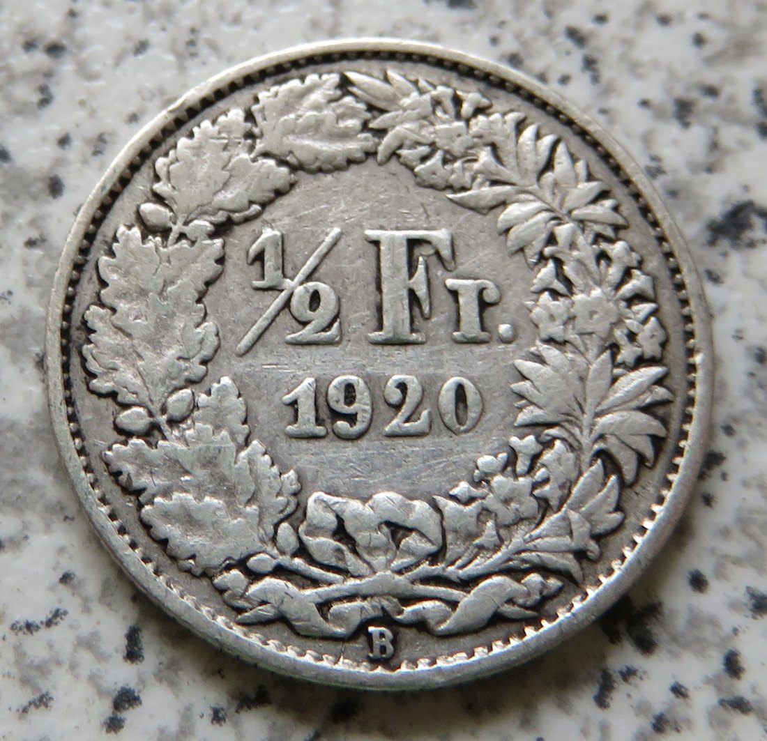  Schweiz 1/2 Franken 1920 B   