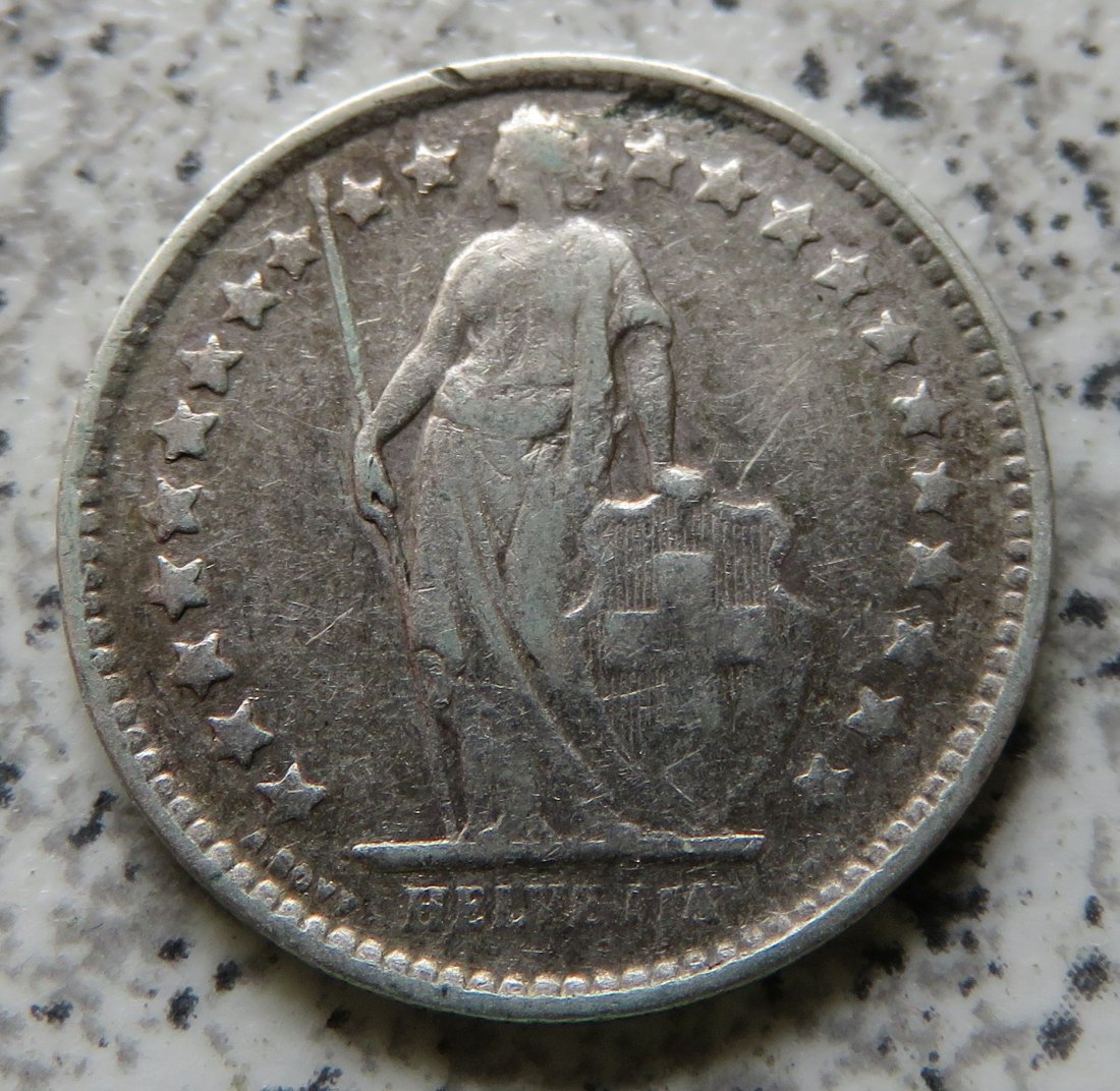  Schweiz 1/2 Franken 1921 B   
