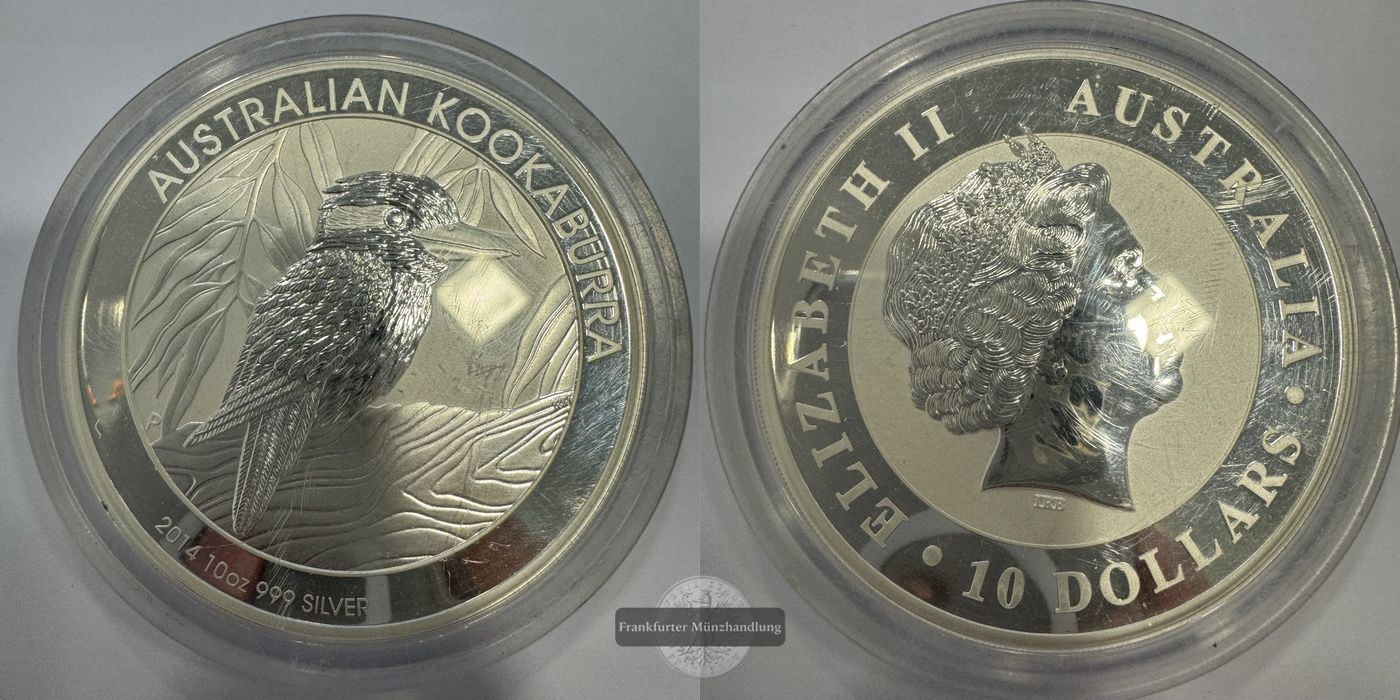  Australien  10 Dollar 2014 Kookaburra  FM-Frankfurt  Feinsilber: 311g   