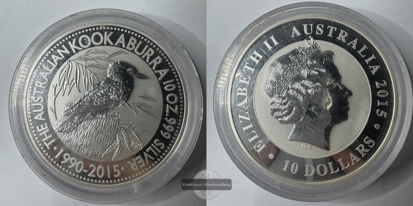  Australien  10 Dollar Kookaburra 2015  FM-Frankfurt  Feingewicht: 311g   