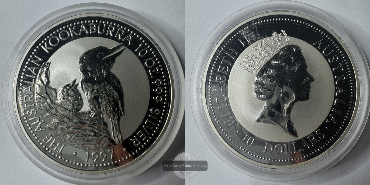  Australien  10 Dollar 1997 Kookaburra  FM-Frankfurt  Feinsilber: 311g   