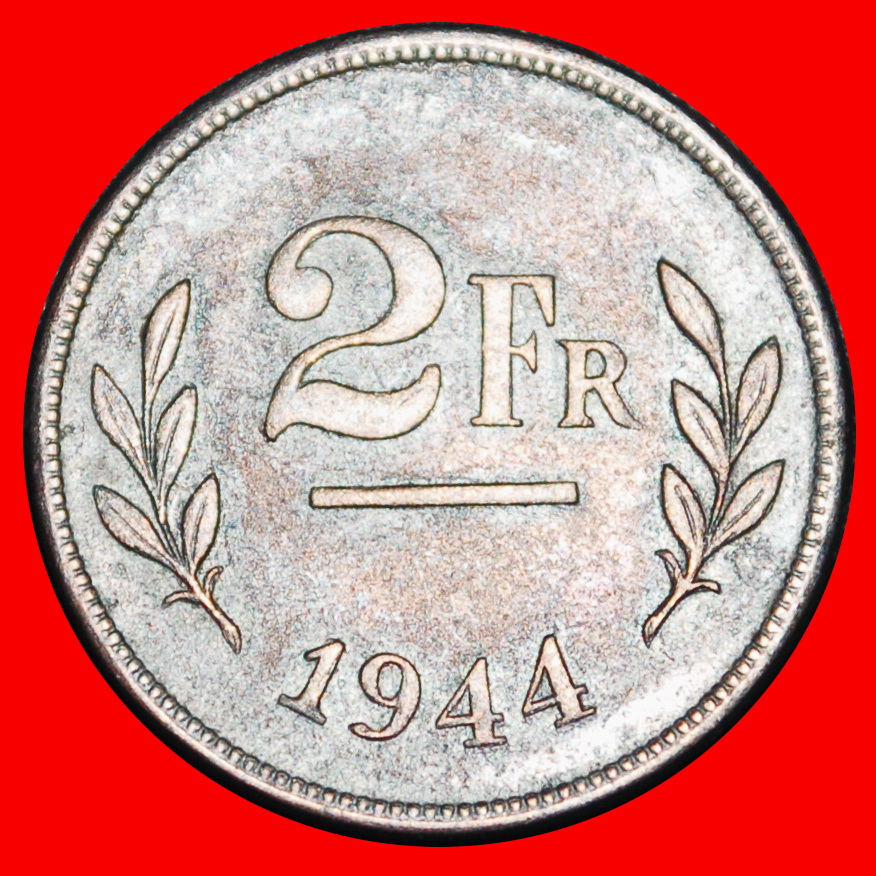  Ⰶ Leopold III. (1934-1951): BELGIEN★ 2 FRANKEN 1944 auf USA 1 CENT SCHRÖTLING! KRIEG★OHNE VORBEHALT!   