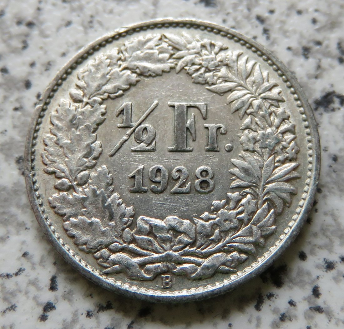  Schweiz 1/2 Franken 1928 B   