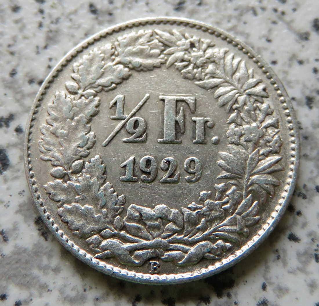  Schweiz 1/2 Franken 1929 B   