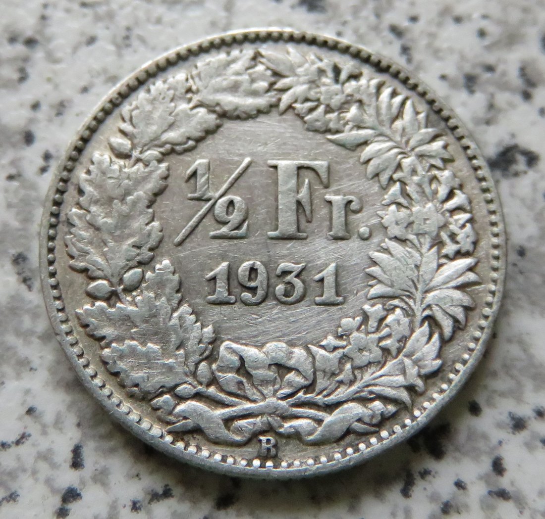  Schweiz 1/2 Franken 1931 B   