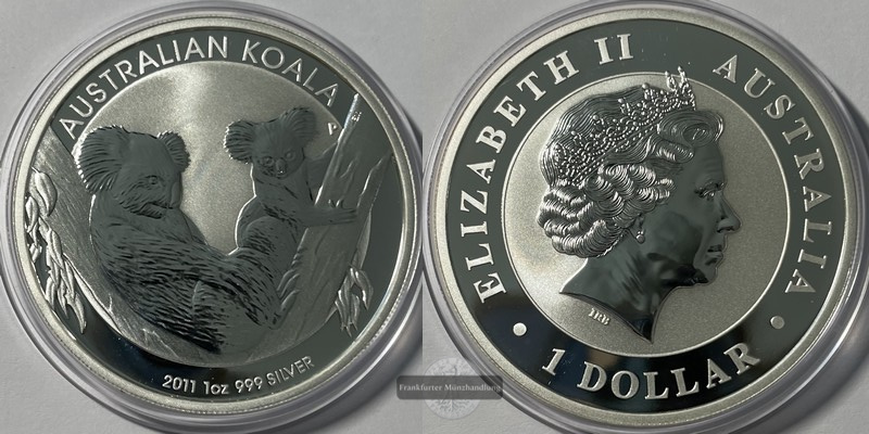  Australien  1 Dollar 2011 Koala  FM-Frankfurt  Feinsilber: 31,1g KM#1689   