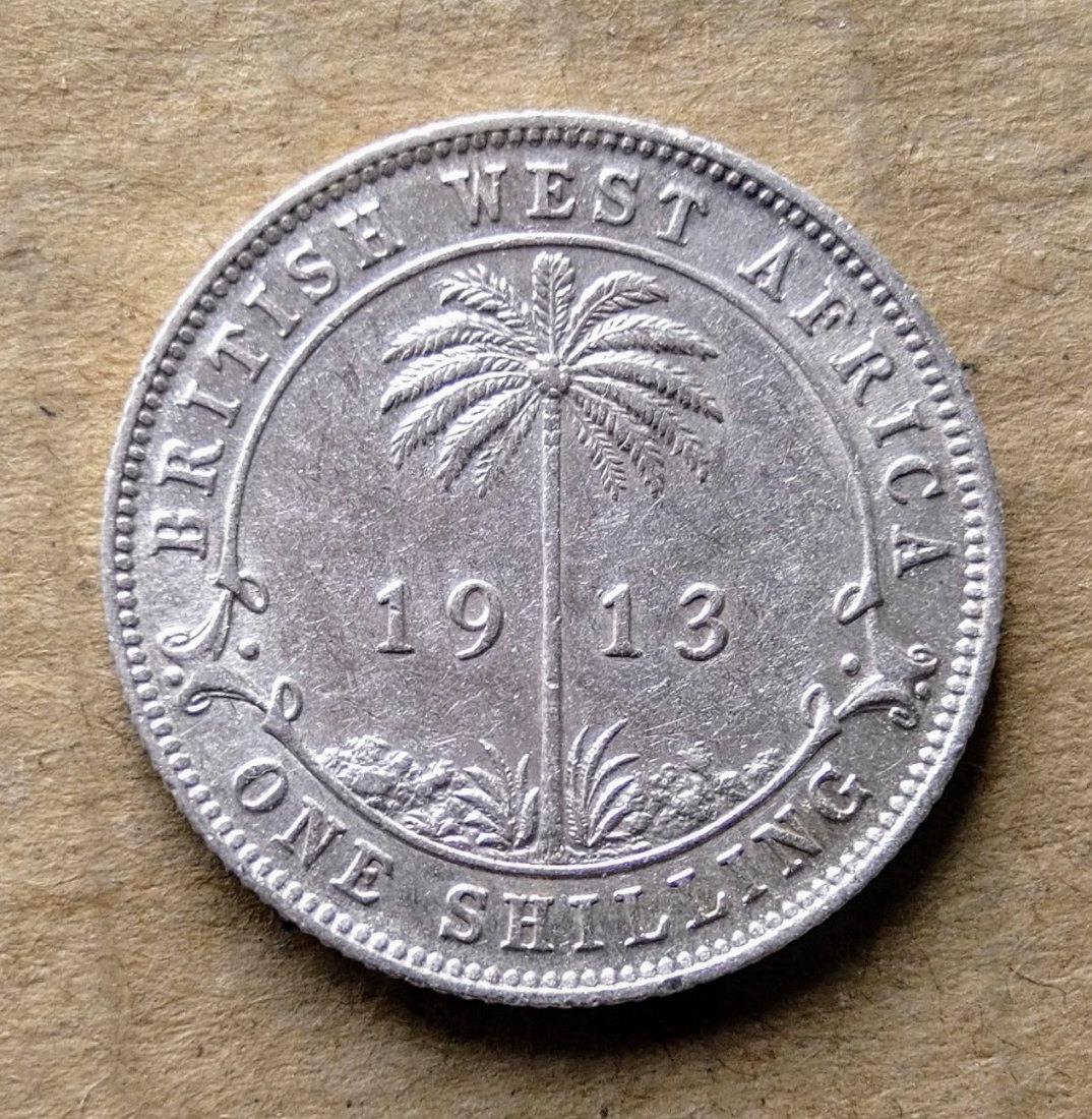 British West Africa 1 Shilling 1913 Silver