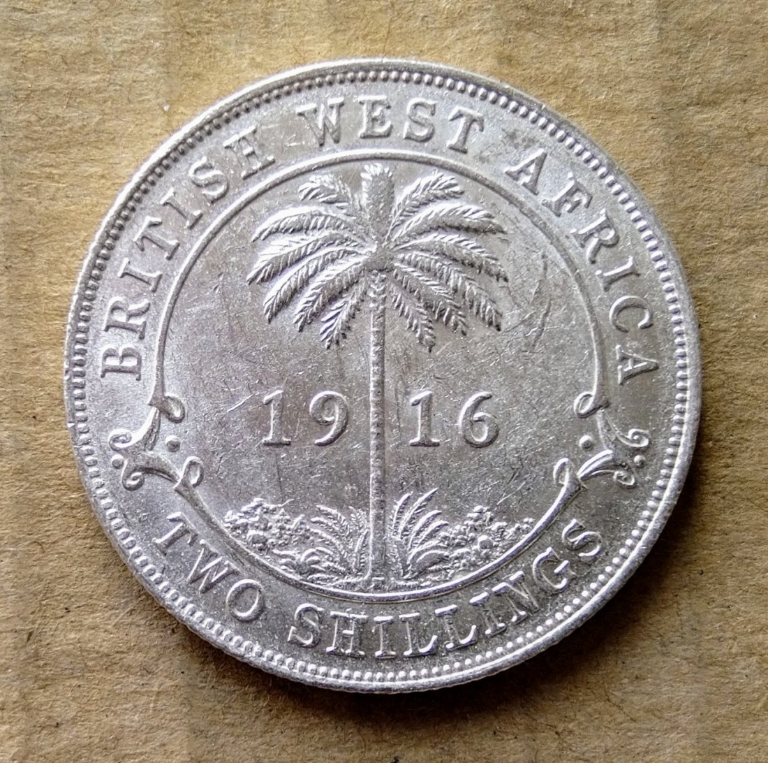 British West Africa 2 Shillings 1916 Silver